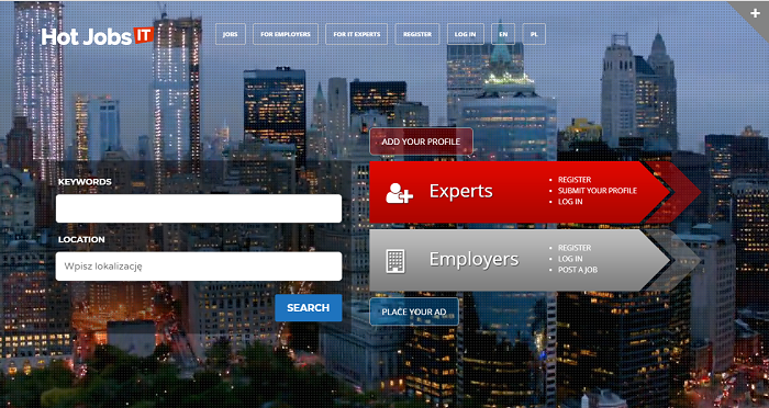 IT classifieds service - home page